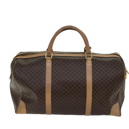 Luxury CELINE Macadam Canvas Boston Bag PVC Brown  ki4391