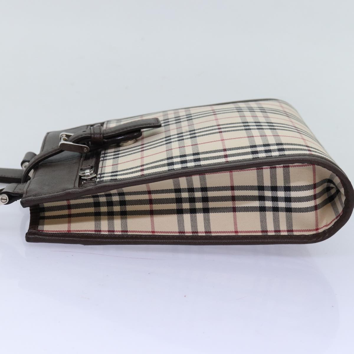 Luxury Burberry Nova Check Shoulder Bag Canvas Beige Brown Auth ki4418