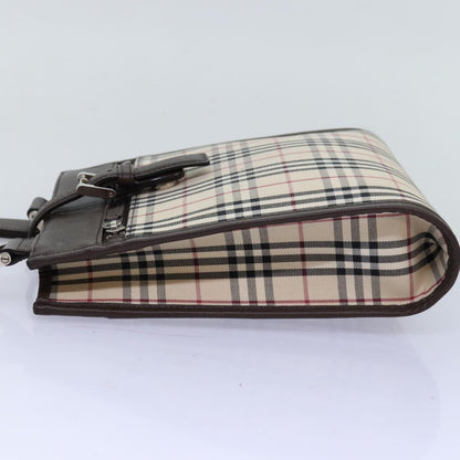 Luxury Burberry Nova Check Shoulder Bag Canvas Beige Brown Auth ki4418