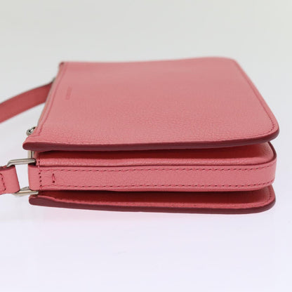 Luxury Burberry Shoulder Bag Leather Pink Auth ki4506