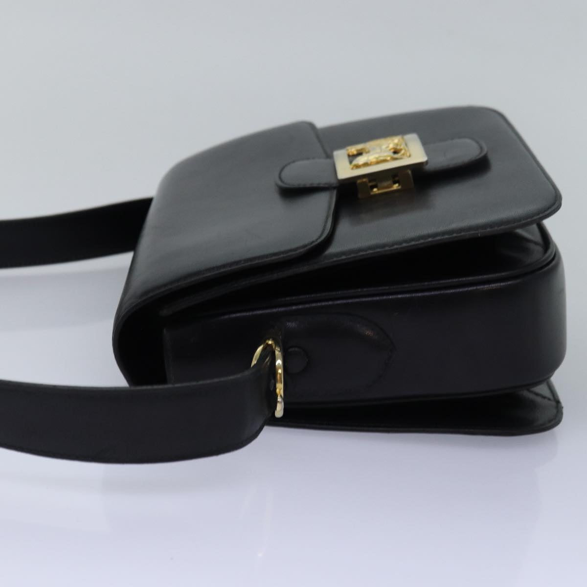 Luxury CELINE Horse Carriage Shoulder Bag Leather Black  ki4569