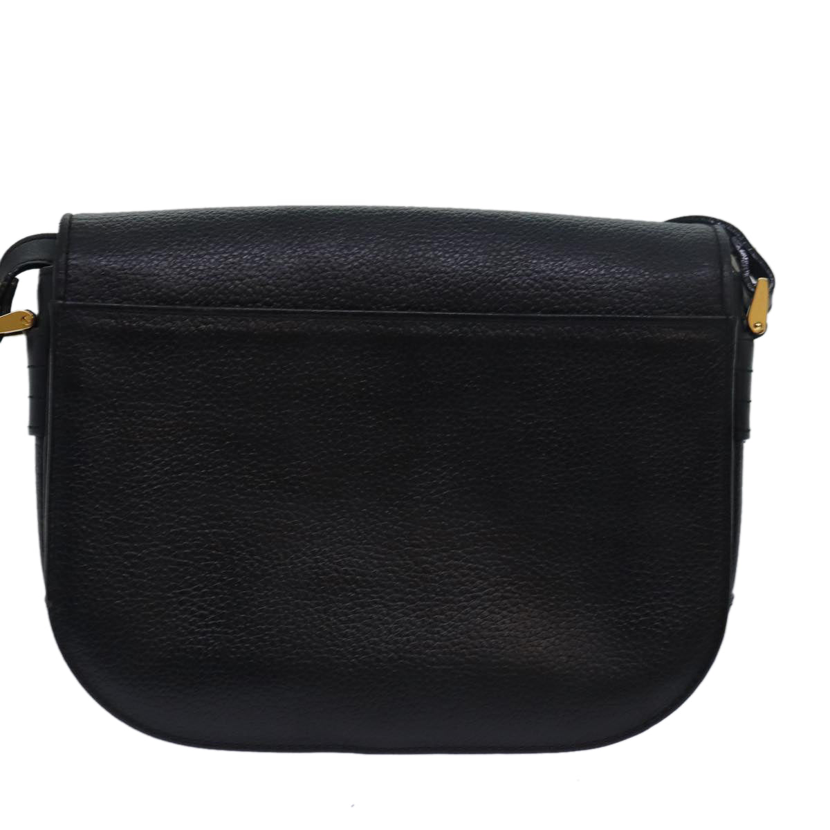 Luxury BurberrySs Shoulder Bag Leather Black Auth ki4643