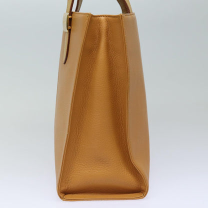 Luxury BurberrySs Nova Check Hand Bag Leather Beige Auth ki4691