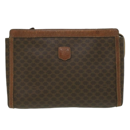 Luxury CELINE Macadam Canvas Coin Purse Clutch Bag PVC Leather 2Set Brown  kk159