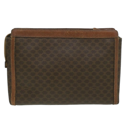 Luxury CELINE Macadam Canvas Coin Purse Clutch Bag PVC Leather 2Set Brown  kk159