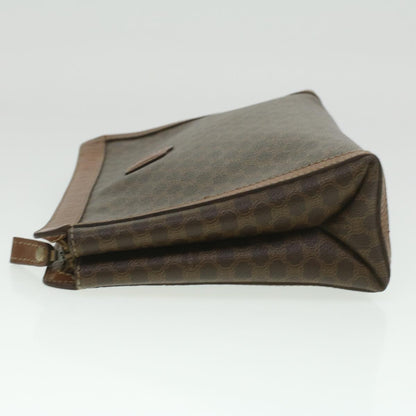 Luxury CELINE Macadam Canvas Coin Purse Clutch Bag PVC Leather 2Set Brown  kk159
