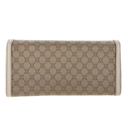 Luxury CELINE Macadam Canvas Long Wallet Leather Beige  kk176