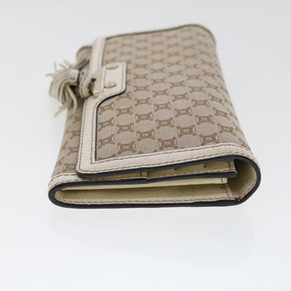 Luxury CELINE Macadam Canvas Long Wallet Leather Beige  kk176