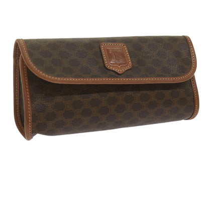 Luxury CELINE Macadam Canvas Pouch PVC Leather Brown  kk204