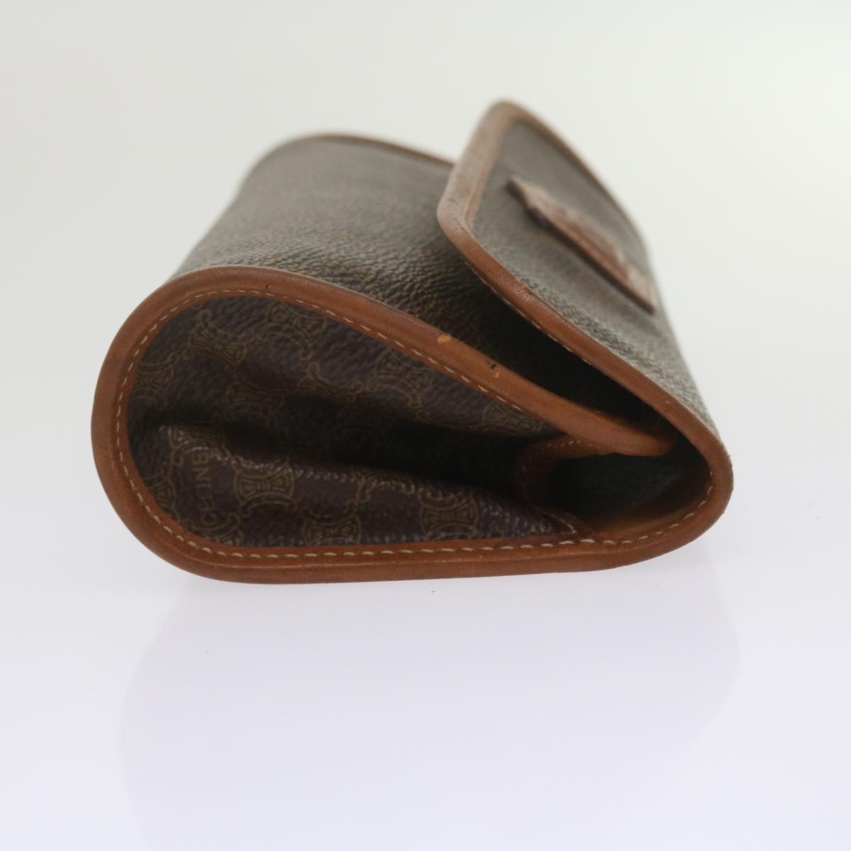 Luxury CELINE Macadam Canvas Pouch PVC Leather Brown  kk204