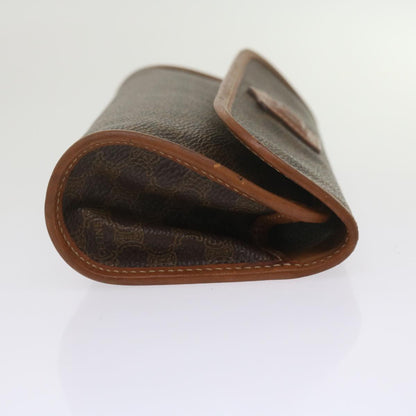 Luxury CELINE Macadam Canvas Pouch PVC Leather Brown  kk204