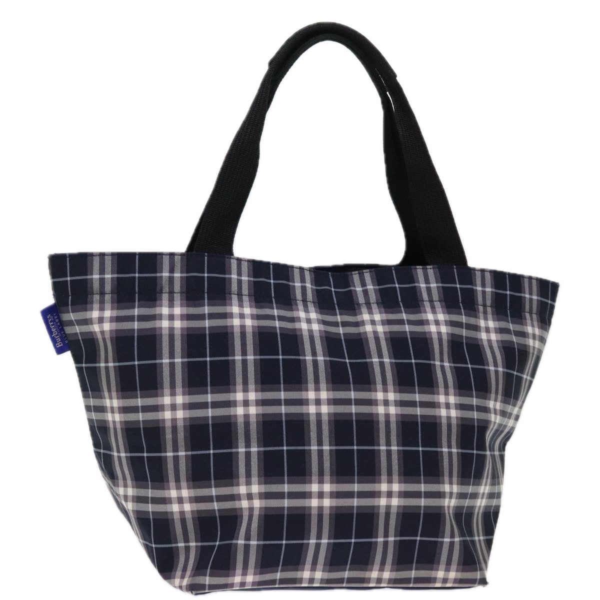 Luxury BurberrySs Blue Label Nova Check Tote Bag Nylon Navy Auth kk240
