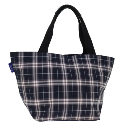 Luxury BurberrySs Blue Label Nova Check Tote Bag Nylon Navy Auth kk240