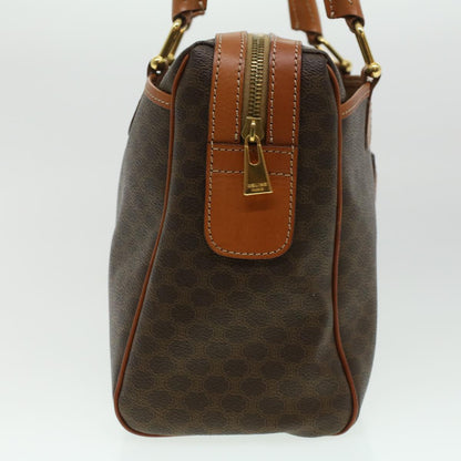 Luxury CELINE Macadam Canvas Hand Bag PVC Leather Brown  lt678