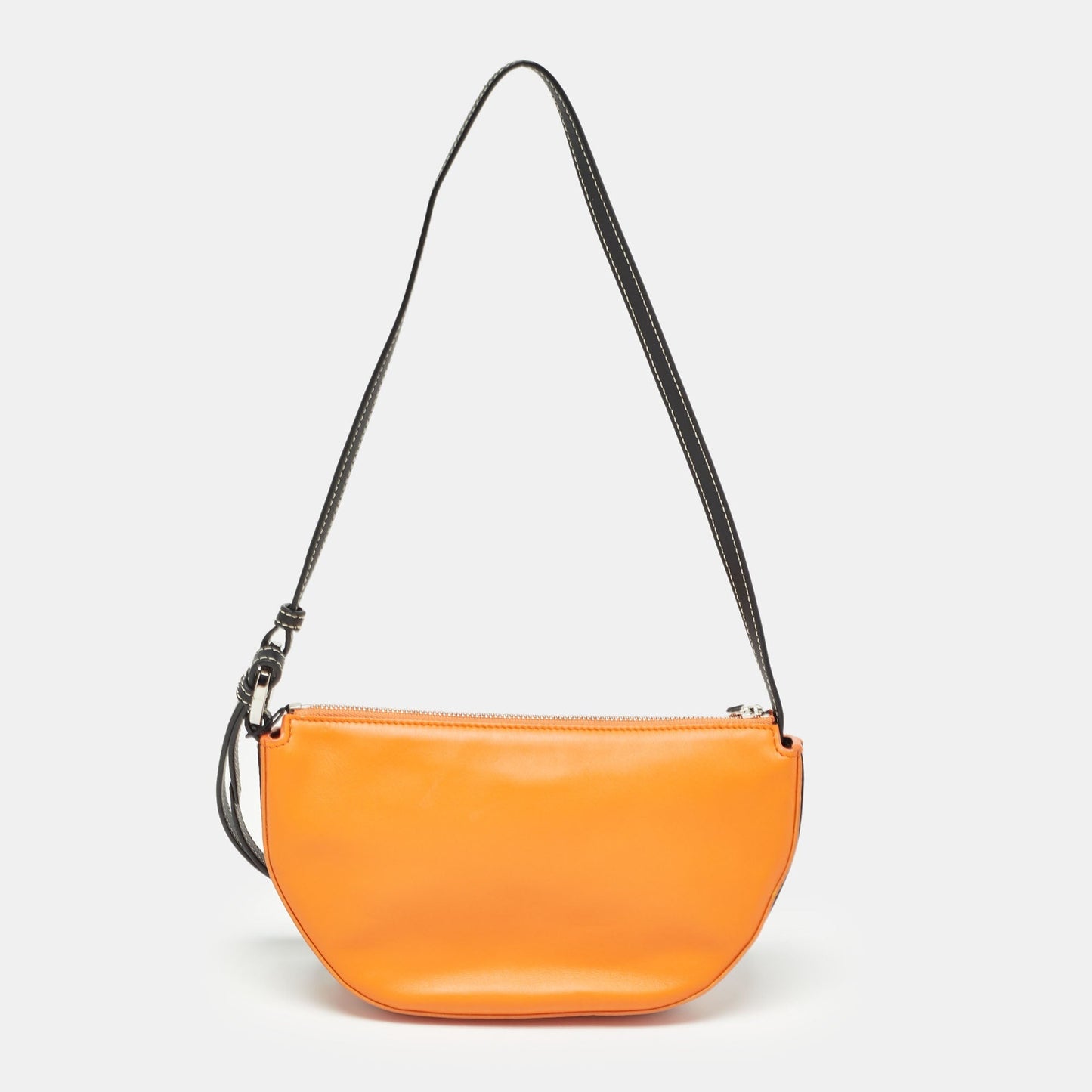 Luxury Burberry Orange/Black Leather Mini Double Olympia Bag