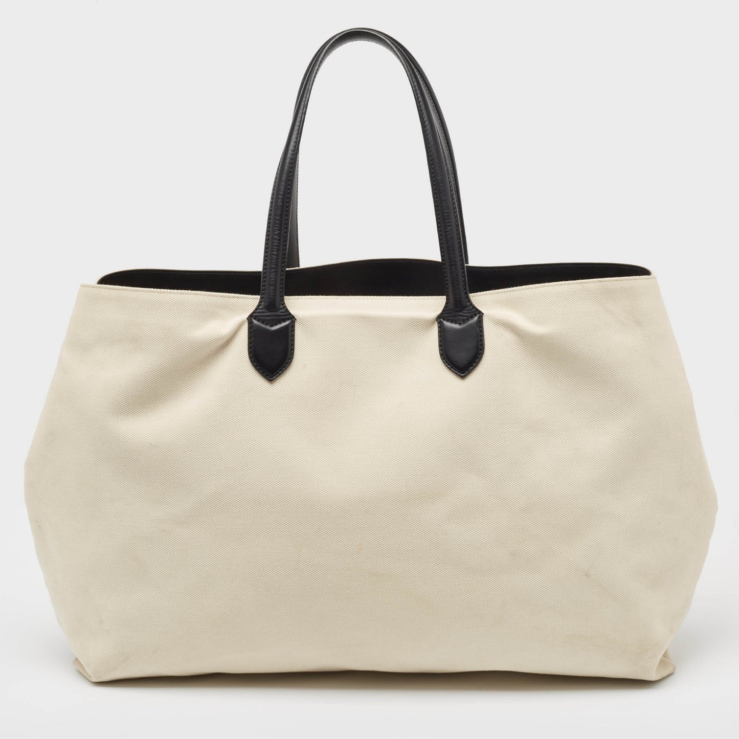 Luxury Burberry Off White Canvas Lewes Tote