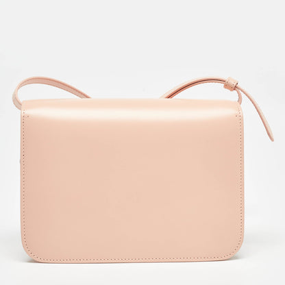 Luxury Burberry Peach Pink Leather Small TB Shoulder Bag