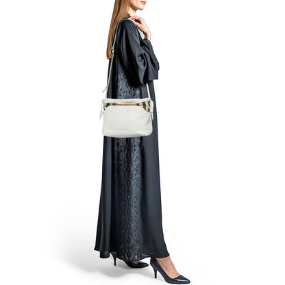Luxury Burberry Off White/Beige House Check Canvas and Leather Little Crush Crossbody Bag