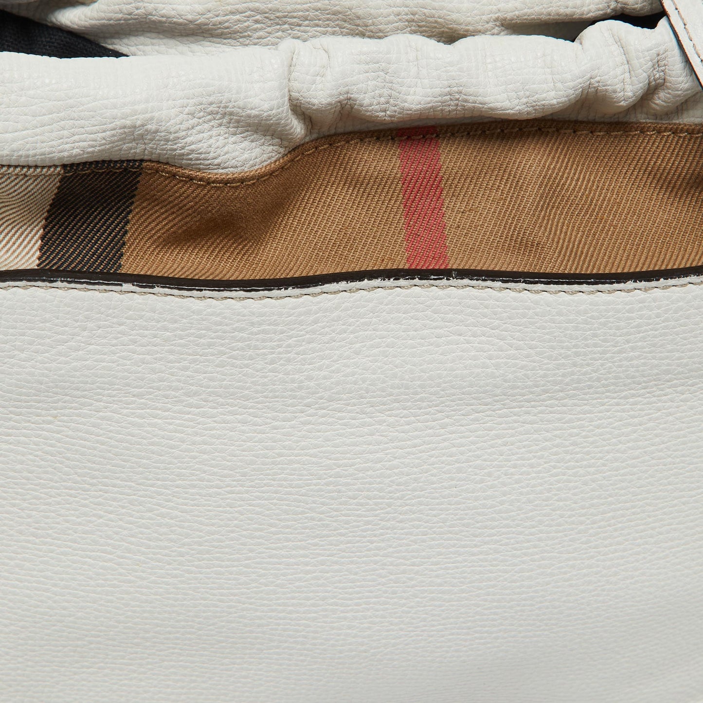 Luxury Burberry Off White/Beige House Check Canvas and Leather Little Crush Crossbody Bag
