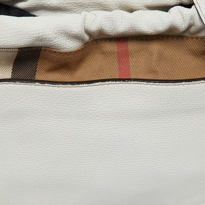 Luxury Burberry Off White/Beige House Check Canvas and Leather Little Crush Crossbody Bag