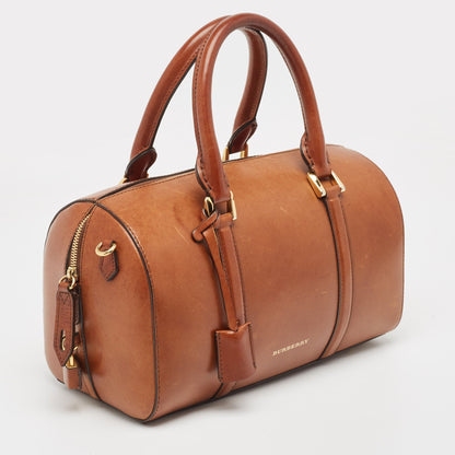 Luxury Burberry Tan Leather Medium Alchester Bowler Bag