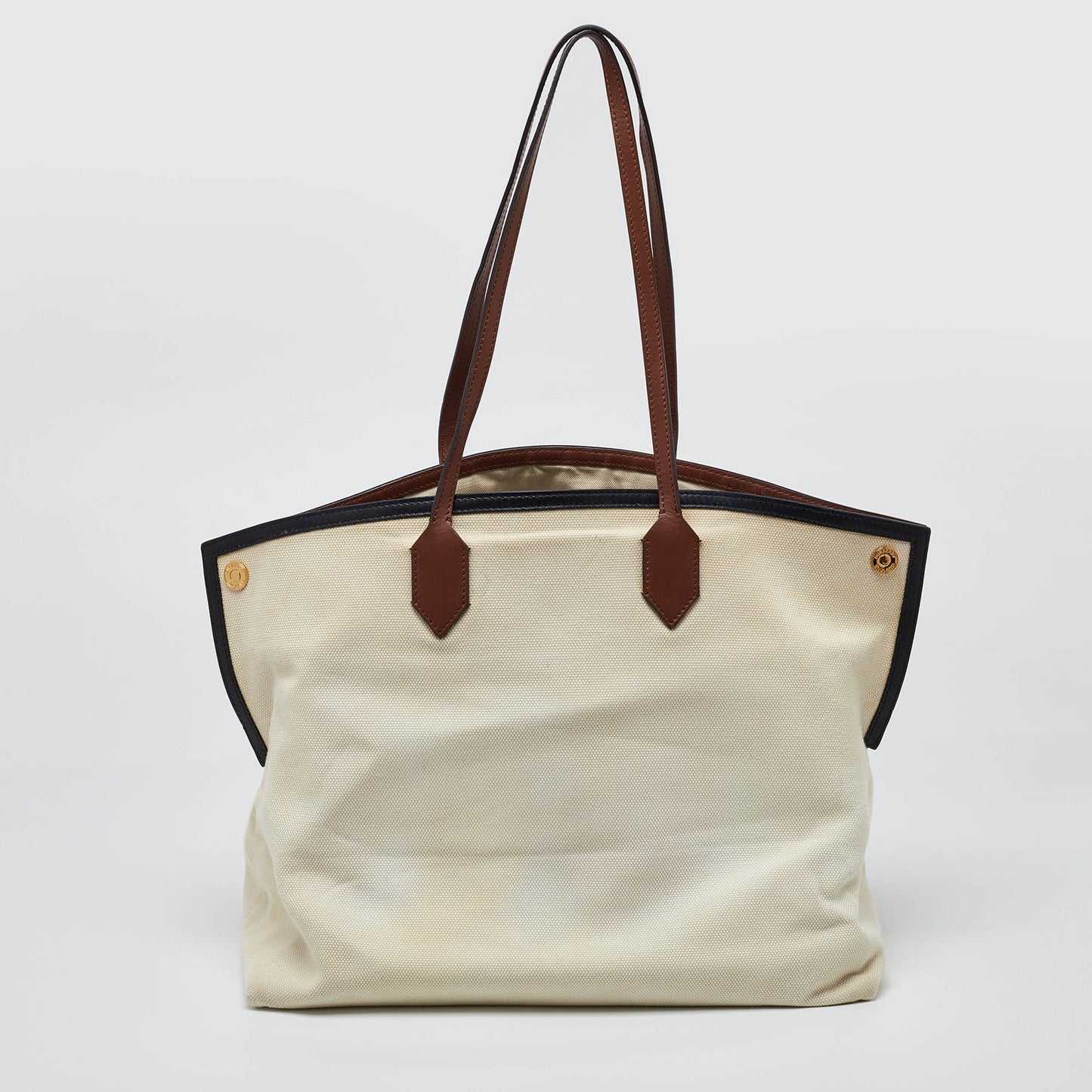 Luxury Burberry Tri Color Canvas and Leather Large Society Tote