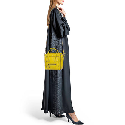 Luxury CELINE Yellow Leather Nano Luggage Tote