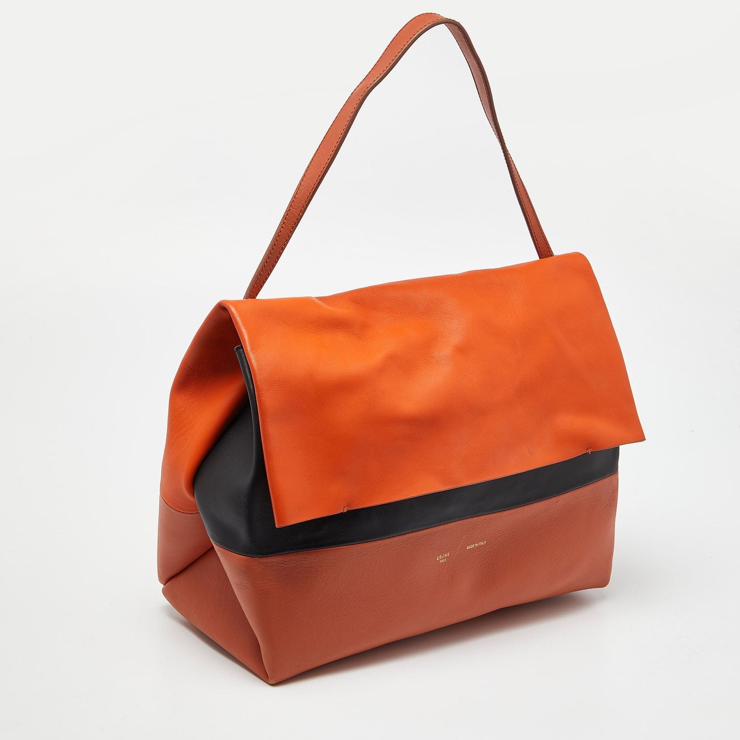 Luxury CELINE Tri Color Leather All Soft Shoulder Bag