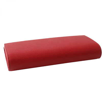 CELINE Long Wallet Purse Main: Leather Red x Gold Metal Women