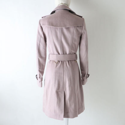 BURBERRY trench coat Outer: 100% cashmere, Lining: 66% wool, Lining: 22% polyamide (nylon), Lining: 12% cashmere Dusty purple Women 38