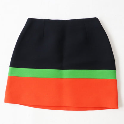 Christian Dior skirt Outer: 85% wool, Outer: 15% silk, Lining: 100% silk Black x Green x Orange Women 42