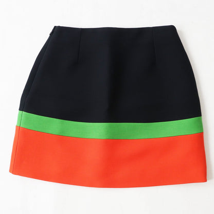 Christian Dior skirt Outer: 85% wool, Outer: 15% silk, Lining: 100% silk Black x Green x Orange Women 42