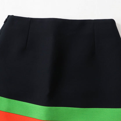 Christian Dior skirt Outer: 85% wool, Outer: 15% silk, Lining: 100% silk Black x Green x Orange Women 42