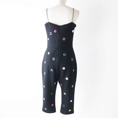 CHANEL overalls Main: 100% cotton Black x Multi Women 38