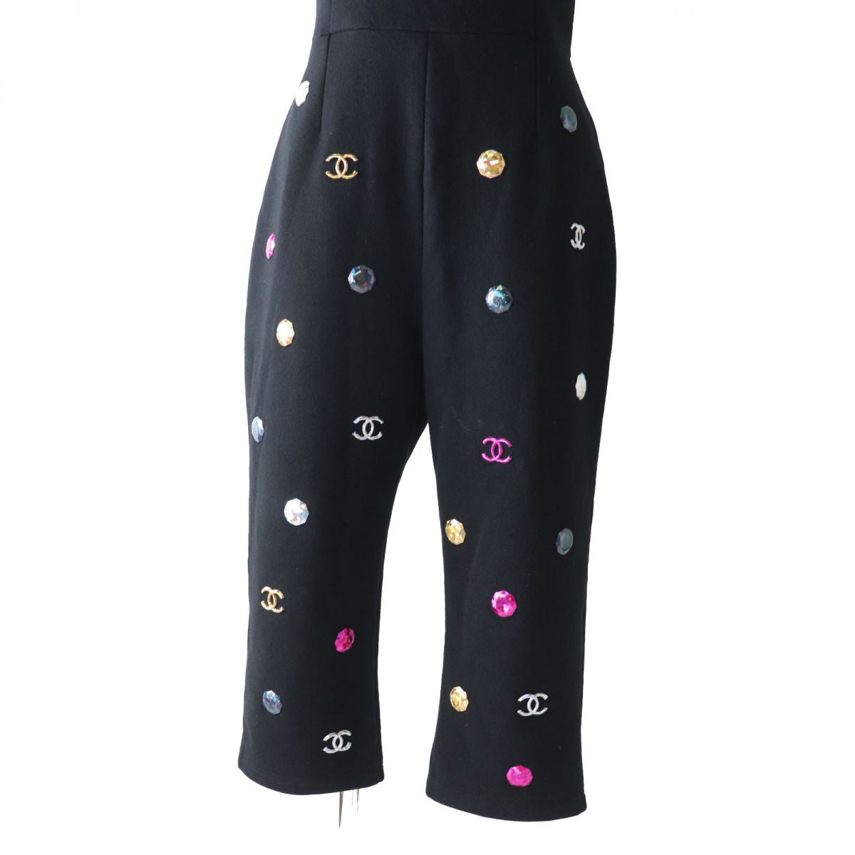 CHANEL overalls Main: 100% cotton Black x Multi Women 38
