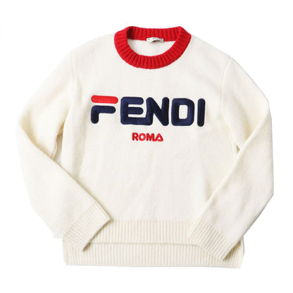 FENDI knit Main: 33% nylon, 21% mohair, 21% alpaca, 20% rayon, 4% wool Ivoryx Red x Blue Women 40