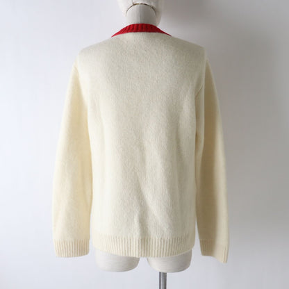 FENDI knit Main: 33% nylon, 21% mohair, 21% alpaca, 20% rayon, 4% wool Ivoryx Red x Blue Women 40