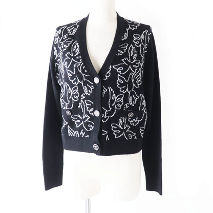 CHANEL knit Main: 99% cashmere, Main: 1% elastane, Part: 100% cashmere Black x White (Tricolor Pattern) Women 40