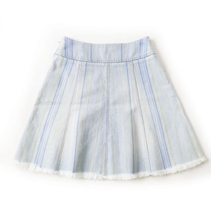 CHANEL skirt Main: 100% cotton Light blue x multi stripe pattern Women 34