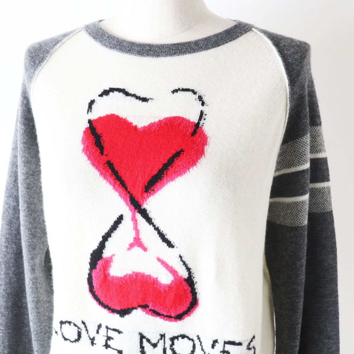 Christian Dior knit Main: 100% cashmere Gray x White x Red Women 38