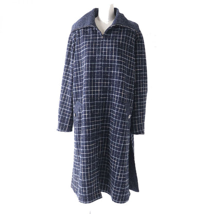 CHANEL coat Image reference Navy x Multi (Block Check Pattern) Women