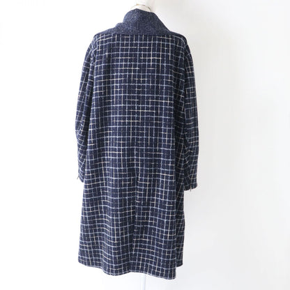 CHANEL coat Image reference Navy x Multi (Block Check Pattern) Women