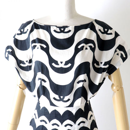 CHANEL one piece Main: 100% cotton Black White Women 34