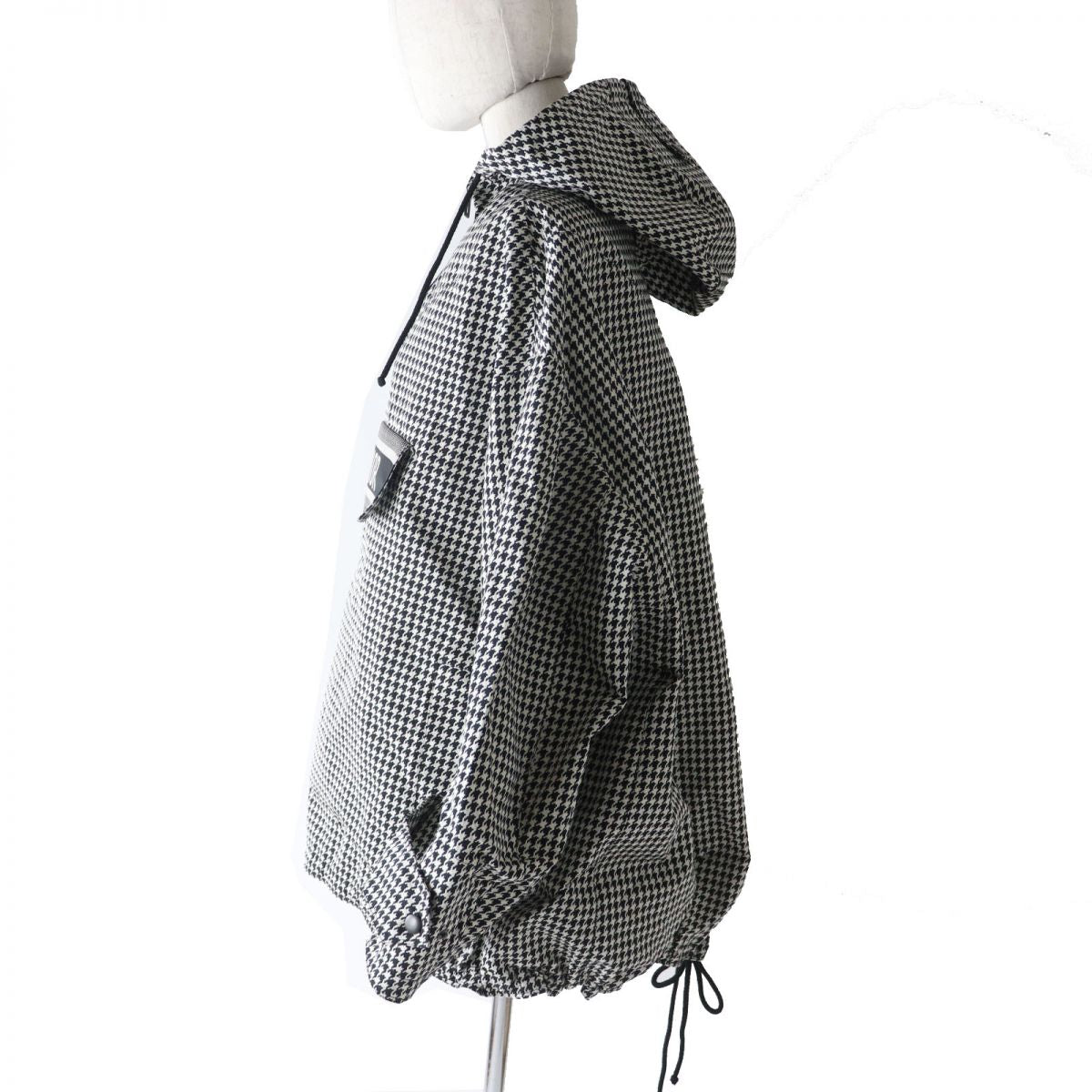 Christian Dior Hoodie Main: 100% polyester, Part: 100% polyester Black x White Houndstooth Pattern Women XS