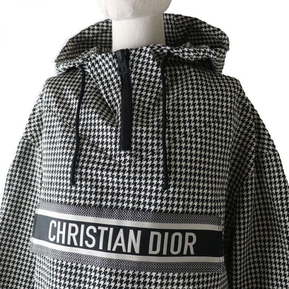 Christian Dior Hoodie Main: 100% polyester, Part: 100% polyester Black x White Houndstooth Pattern Women XS