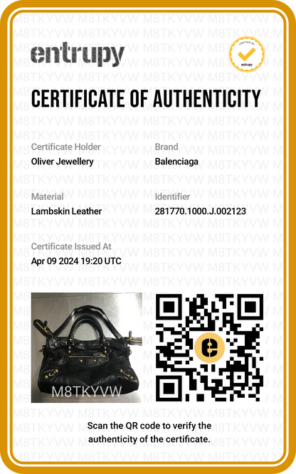 Balenciaga Black Agneau Leather Giant 12 City Bag