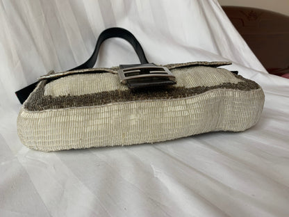Fendi Baguette Glitter white and grey