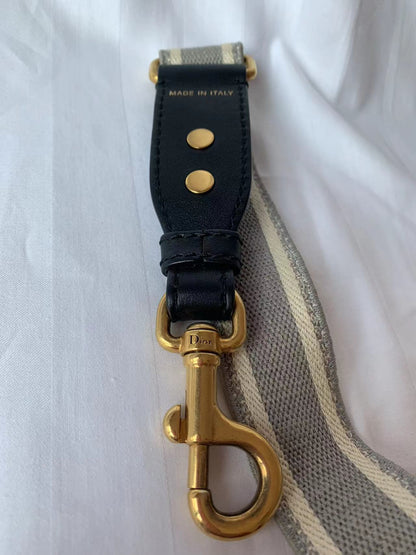 Dior Strap Grey canvas with Dior Logo Embroidery