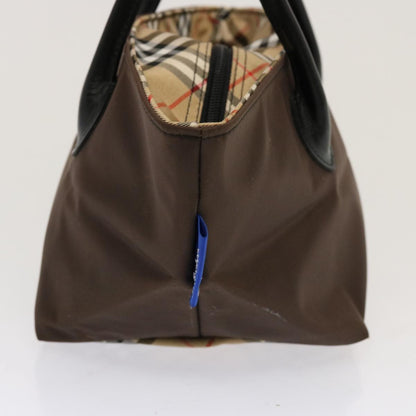 Luxury BurberrySs Nova Check Blue Label Tote Bag Nylon Brown Auth mr010