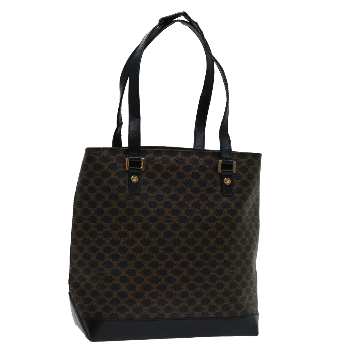 Luxury CELINE Macadam Canvas Tote Bag PVC Black Brown  mr055
